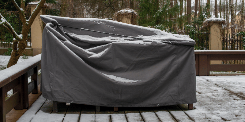 Cover Cushions with a Weighted Tarp